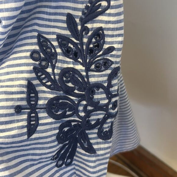 Talbots blue white striped tunic/cover up Size XL EUC - Picture 6 of 9